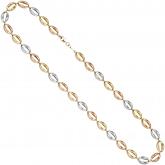 Collier tricolor 585 Rot-/Gelb-/Weißgold  45 cm | Rosé- und Rotgoldschmuck