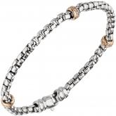 Rundvenezianer-Armband 585 Weiß-/ Rotgold mit 39 Brillanten 0,20 ct. 19 cm | Weißgoldschmuck