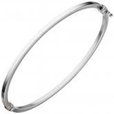 Armreif oval 585 Weißgold mit Steckverschluss | Weißgoldschmuck