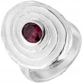 Damen Ring 925 Sterling Silber/teilmatt Rhodolith | Edelsteine