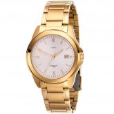 JOBO Quarz analog Herren Armbanduhr Edelstahl/vergoldet mit Safirglas | Uhren
