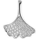 Anhänger "Ginko" 925 Sterling Silber mit Zirkonia weiß | Silberschmuck