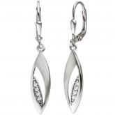 Boutons 925 Silber teilmatt mit 8 Zirkonia weiß | Silberschmuck