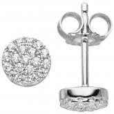 Ohrstecker rund 925 Sterling Silber mit Zirkonia weiß ca. 6 mm