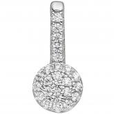 Anhänger 925 Sterling Silber mit Zirkonia weiß rund | Edelsteine