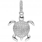 Anhänger "Schildkröte" 925 Sterling Silber mit Zirkonia weiß | JOBO