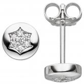 Ohrstecker "Stern" 925 Sterling Silber mit 14 Zirkonia weiß