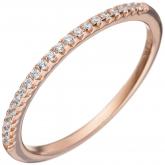 Damen Ring 925 Sterling Silber/ rotvergoldet mit Zirkonia weiß zartes Design