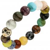 Armband mit Edelsteinen multicolor 19 cm elastisch | Edelsteine
