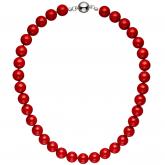 Collier mit Muschelkern Perlen rot 12 mm 45 cm | Perlen