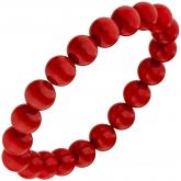 Armband mit Muschelkern-Perlen rot 19 cm elastisch | Perlen