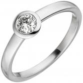 Damen Ring 585 Weißgold mit Brillant 0,25 ct. rund gefasst | Edelsteine