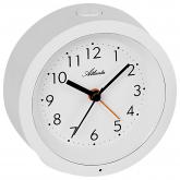 Atlanta Quarz analog Wecker rund weiß leise mit Licht, Snooze Atlanta Quarz analog Wecker rund weiß leise mit Licht, Snooze