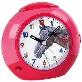 Atlanta Quarz analog Kinder Wecker "Pferd" rot/pink leise mit Licht | Uhren