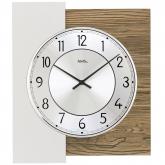 AMS Quarz analog Wanduhr Holz nussbaumfarben mit Aluminium-Veredelung AMS Quarz analog Wanduhr Holz nussbaumfarben mit Aluminium-Veredelung