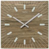 AMS Quarz analog Wanduhr Holz Dekor nussbaumfarben mit Glas quadratisch AMS Quarz analog Wanduhr Holz Dekor nussbaumfarben mit Glas quadratisch