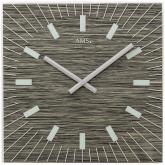 AMS Quarz analog Wanduhr Holz mit Fossilstruktur und Glas quadratisch AMS Quarz analog Wanduhr Holz mit Fossilstruktur und Glas quadratisch