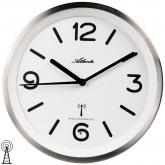 Atlanta Funk analog Wanduhr rund silberfarben mit Licht-Sensor Atlanta Funk analog Wanduhr rund silberfarben mit Licht-Sensor