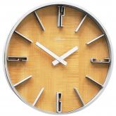 Atlanta Quarz analog Wanduhr rund silberfarben Holzoptik erlefarben | Uhren