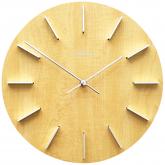 Atlanta Quarz analog Wanduhr rund Holzzifferblatt erlefarben | Atlanta