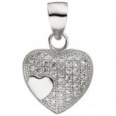 Anhänger "Herzen" 925 Sterling Silber mit 38 Zirkonia weiß Anhänger "Herzen" 925 Sterling Silber mit 38 Zirkonia weiß