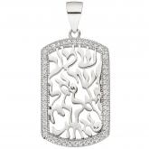 Anhänger 925 Sterling Silber mit 56 Zirkonia weiß Romantik-Design Anhänger 925 Sterling Silber mit 56 Zirkonia weiß Romantik-Design