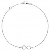 Armband "Unendlichkeit" 925 Sterling Silber mit 7 Zirkonia weiß 19,5 cm | Silberschmuck