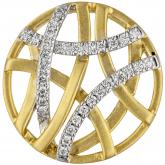 Anhänger rund 585 Gelbgold bicolor mit Brillanten 0,15 ct. Netz-Optik Anhänger rund 585 Gelbgold bicolor mit Brillanten 0,15 ct. Netz-Optik