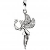 Anhänger "Elfe" 925 Sterling Silber mit 16 Zirkonia weiß | Silberschmuck
