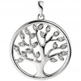 Anhänger "Baum" 925 Sterling Silber mit 21 Zirkonia weiß | JOBO