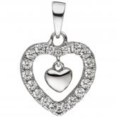 Anhänger "Herzen" 925 Sterling Silber mit 19 Zirkonia weiß Anhänger "Herzen" 925 Sterling Silber mit 19 Zirkonia weiß