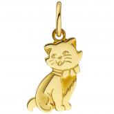 Kinder Anhänger "Katze" 333 Gelbgold/teilmatt | Gelbgoldschmuck
