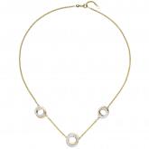 Collier "Ringe" 585 Gelb-/Weißgold mit Brillanten 0,39 ct. 45 cm | Gelbgoldschmuck