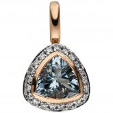 Anhänger 585 Rotgold mit Aquamarin und 21 Brillanten 0,10 ct. | Rosé- und Rotgoldschmuck
