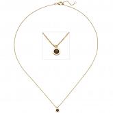 Collier/Ankerkette mit Rauchquarz 585 Gelbgold 45 cm | Edelsteine