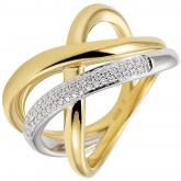Damen Ring 585 Gelb-/Weißgold mit 61 Brillanten 0,305 ct. Galaktik-Optik