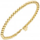 Kugel-Armband mit Engel 585 Gelbgold 19 cm | Gelbgoldschmuck