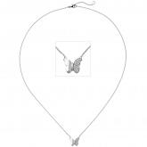 Collier/Ankerkette "Schmetterling" 585 Weißgold mit 20 Brillanten 45 cm | Weißgoldschmuck