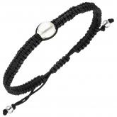 Armband aus Stoff mit 925 Sterling Silber und Südsee-Zuchtperle 23 cm Armband aus Stoff mit 925 Sterling Silber und Südsee-Zuchtperle 23 cm