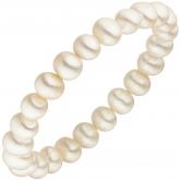 Armband mit weißen Süßwasser-Zuchtperlen 19 cm ca. 8-9 mm elastisch Armband mit weißen Süßwasser-Zuchtperlen 19 cm ca. 8-9 mm elastisch