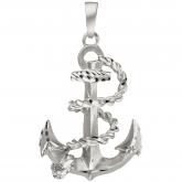 Anhänger "Anker mit Tau" 925 Sterling Silber/teilmatt | JOBO