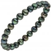 Armband mit Süßwasser-Zuchtperlen dunkel 19 cm ca. 8-9 mm elastisch Armband mit Süßwasser-Zuchtperlen dunkel 19 cm ca. 8-9 mm elastisch
