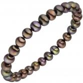 Armband mit Süßwasser-Zuchtperlen dunkel multicolor 19 cm ca. 6-7 mm elastisch Armband mit Süßwasser-Zuchtperlen dunkel multicolor 19 cm ca. 6-7 mm elastisch