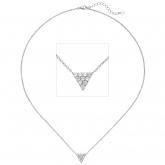 Collier "Dreieck" 925 Silber mit 10 Zirkonia weiß ca. 46 cm | Silberschmuck