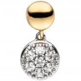 Anhänger 375 Gelb-/Weißgold mit 7 Zirkonia weiß | Weißgoldschmuck