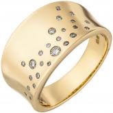 Damen Ring 585 Gelbgold mit 25 Brillanten 0,23 ct.