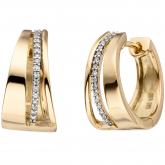 Creolen 585 Gelbgold bicolor mit Brillanten 0,10 ct. | Edelsteine