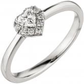 Damen Ring "Herz" 585 Weißgold mit 10 Brillanten 0,26 ct. | Weißgoldschmuck