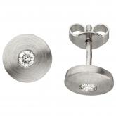 Ohrstecker 950 Platin/mattiert mit 2 Brillanten 0,15 ct. rund | Platinschmuck