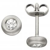Ohrstecker 950 Platin/teilmatt mit 2 Brillanten 0,30 ct. | Platinschmuck